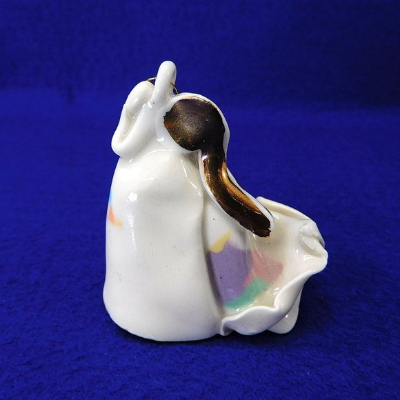 Small Hand Crafted Angel Ornament Folded Ceramic Signed - Picture 3 of 7